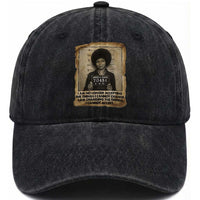 Angela Davis Inspirational Quote Washed Cotton Baseball Cap Black History Melanin