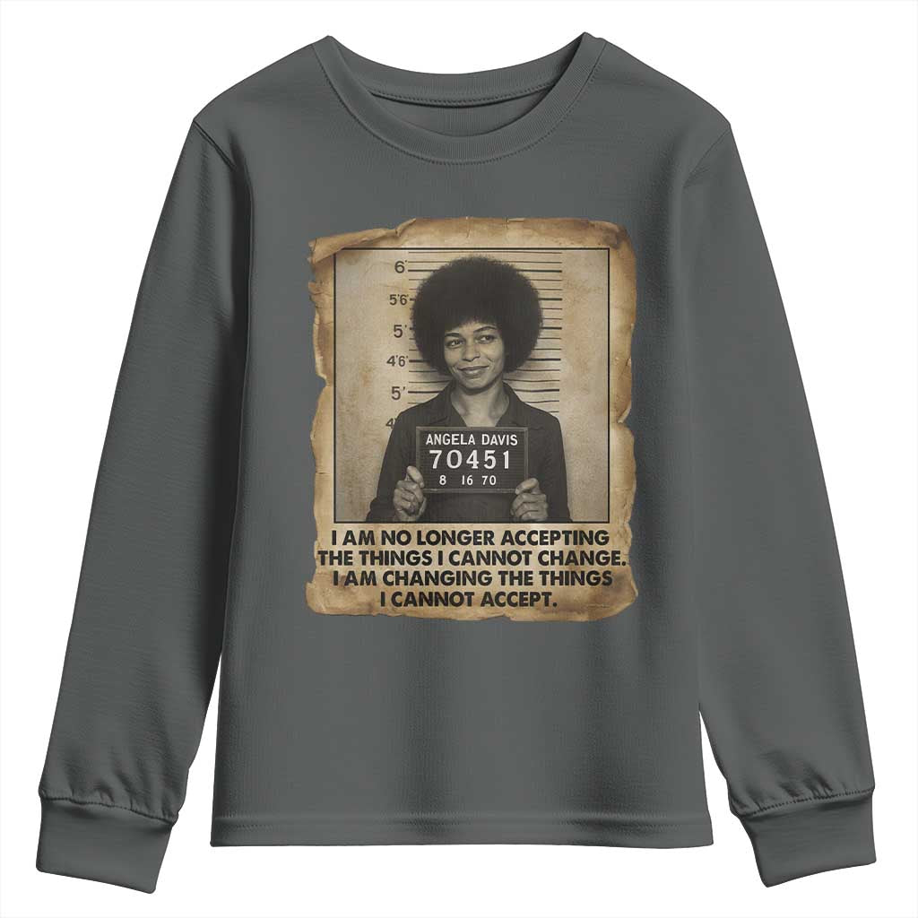 Angela Davis Inspirational Quote Youth Sweatshirt Black History Melanin - Wonder Print Shop