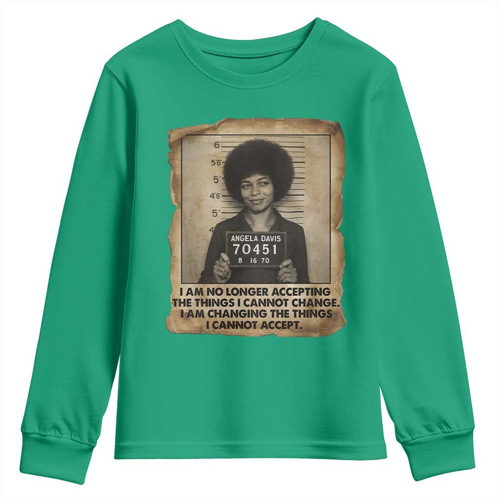 Angela Davis Inspirational Quote Youth Sweatshirt Black History Melanin - Wonder Print Shop