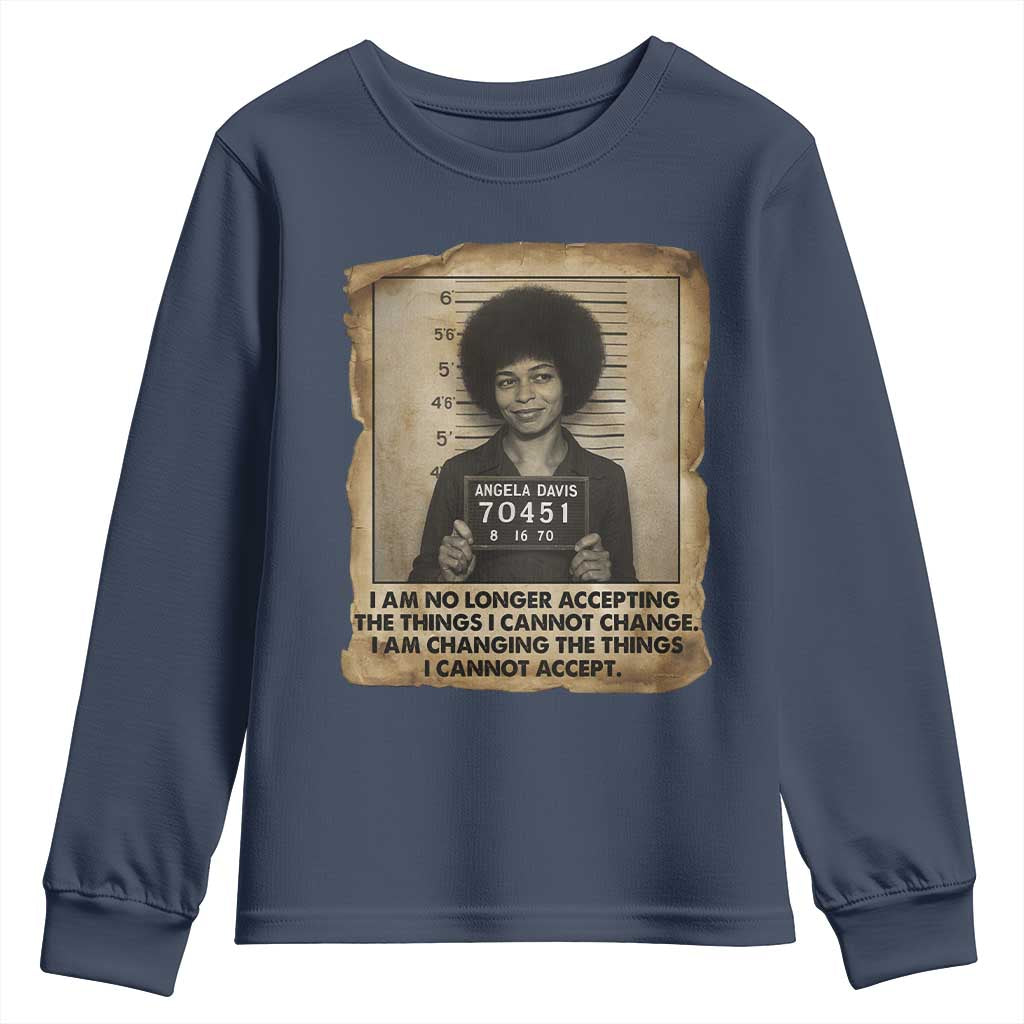Angela Davis Inspirational Quote Youth Sweatshirt Black History Melanin - Wonder Print Shop