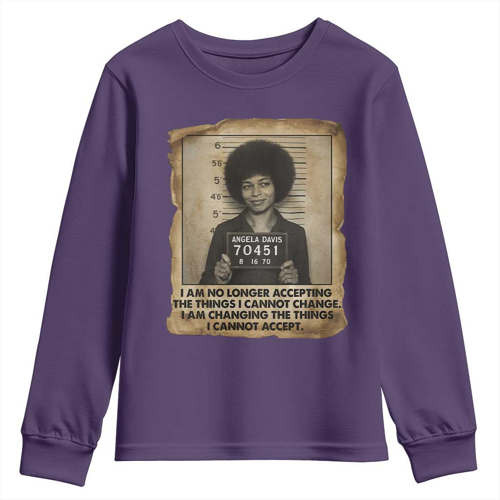 Angela Davis Inspirational Quote Youth Sweatshirt Black History Melanin - Wonder Print Shop
