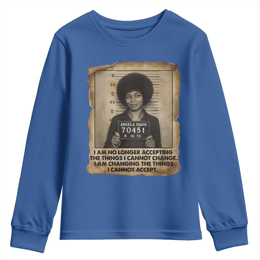 Angela Davis Inspirational Quote Youth Sweatshirt Black History Melanin - Wonder Print Shop