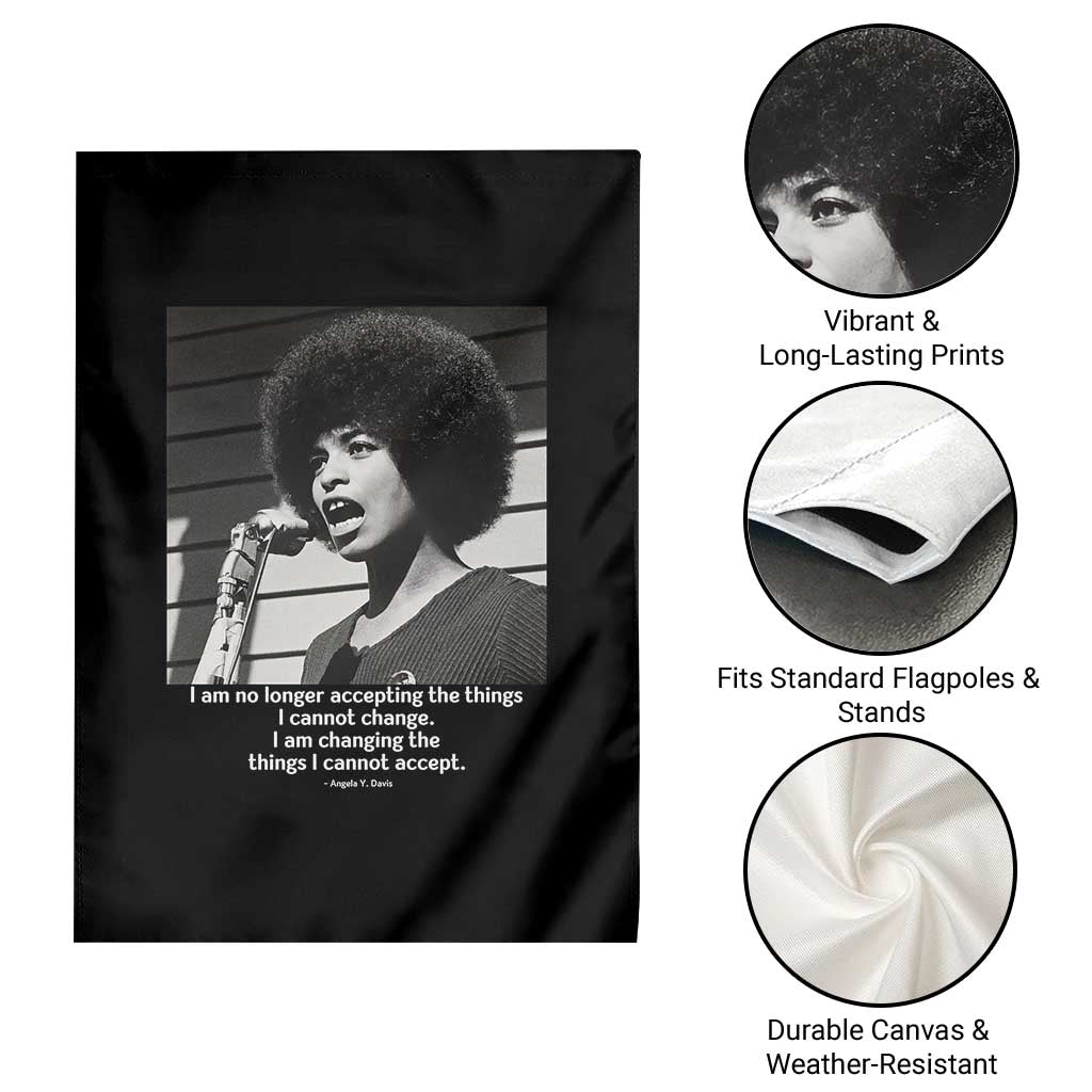 Angela Davis Inspirational Quote Garden Flag Black History African Pride Power - Wonder Print Shop