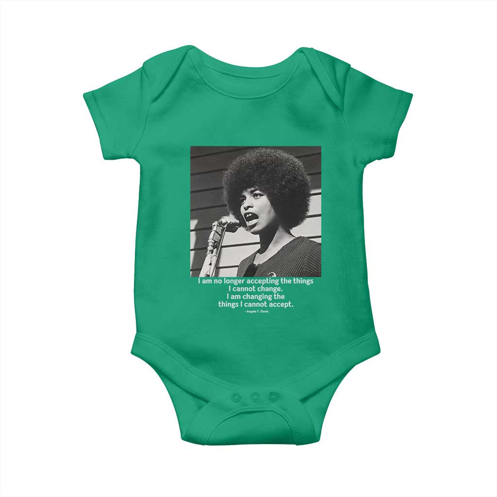 Angela Davis Inspirational Quote Baby Onesie Black History African Pride Power - Wonder Print Shop