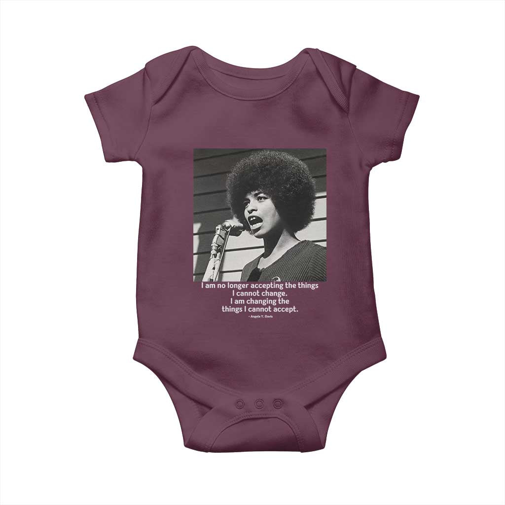 Angela Davis Inspirational Quote Baby Onesie Black History African Pride Power - Wonder Print Shop