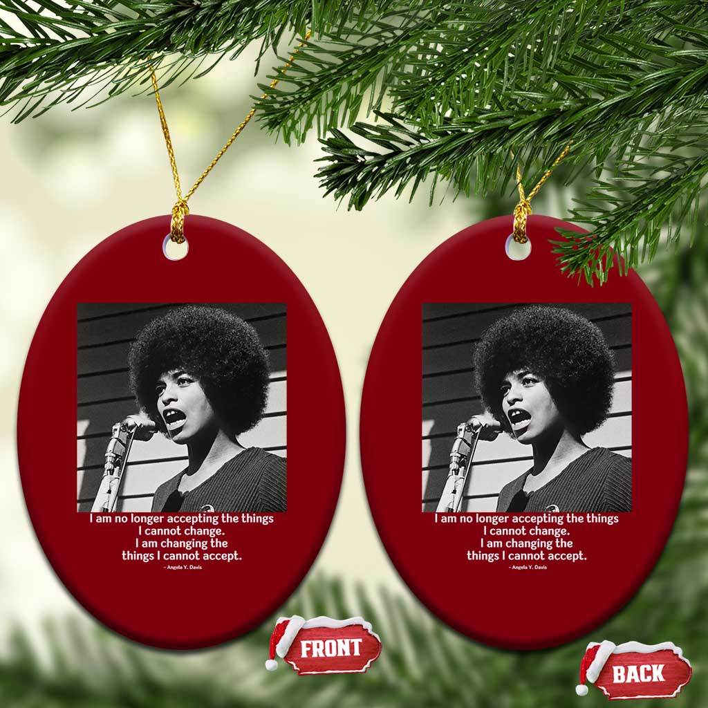 Angela Davis Inspirational Quote Ceramic Ornament Black History African Pride Power - Wonder Print Shop