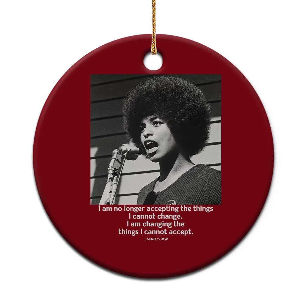 Angela Davis Inspirational Quote Ceramic Ornament Black History African Pride Power - Wonder Print Shop