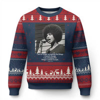 Angela Davis Inspirational Quote Ugly Christmas Sweater Black History African Pride Power - Wonder Print Shop