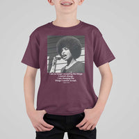 Angela Davis Inspirational Quote T Shirt For Kid Black History African Pride Power - Wonder Print Shop