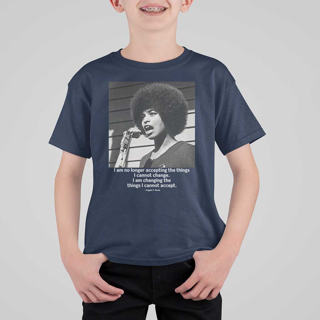 Angela Davis Inspirational Quote T Shirt For Kid Black History African Pride Power - Wonder Print Shop