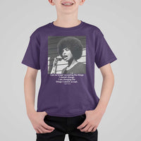 Angela Davis Inspirational Quote T Shirt For Kid Black History African Pride Power - Wonder Print Shop
