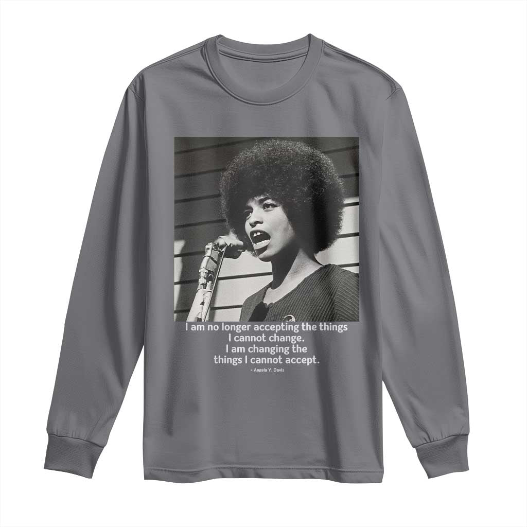Angela Davis Inspirational Quote Long Sleeve Shirt Black History African Pride Power - Wonder Print Shop