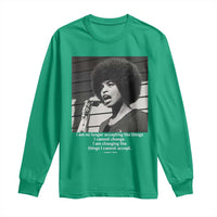 Angela Davis Inspirational Quote Long Sleeve Shirt Black History African Pride Power - Wonder Print Shop