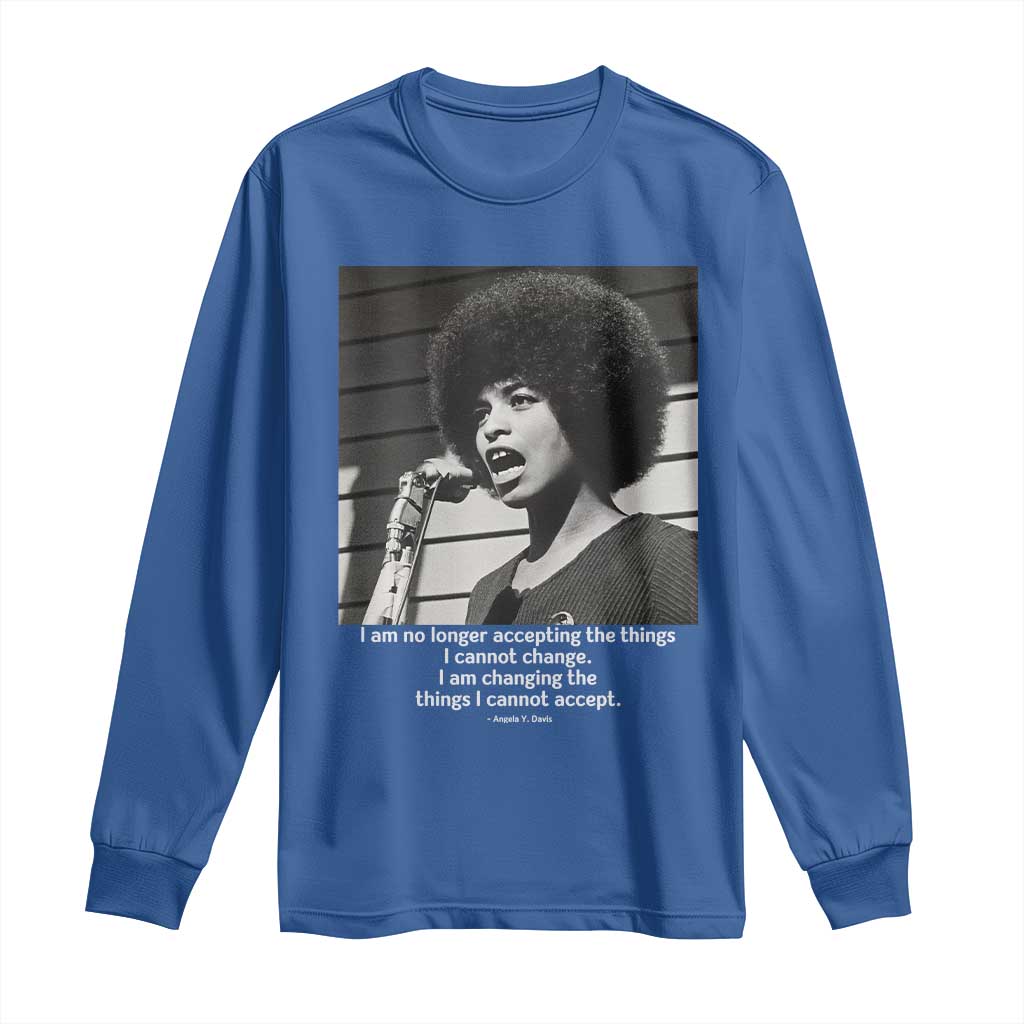 Angela Davis Inspirational Quote Long Sleeve Shirt Black History African Pride Power - Wonder Print Shop