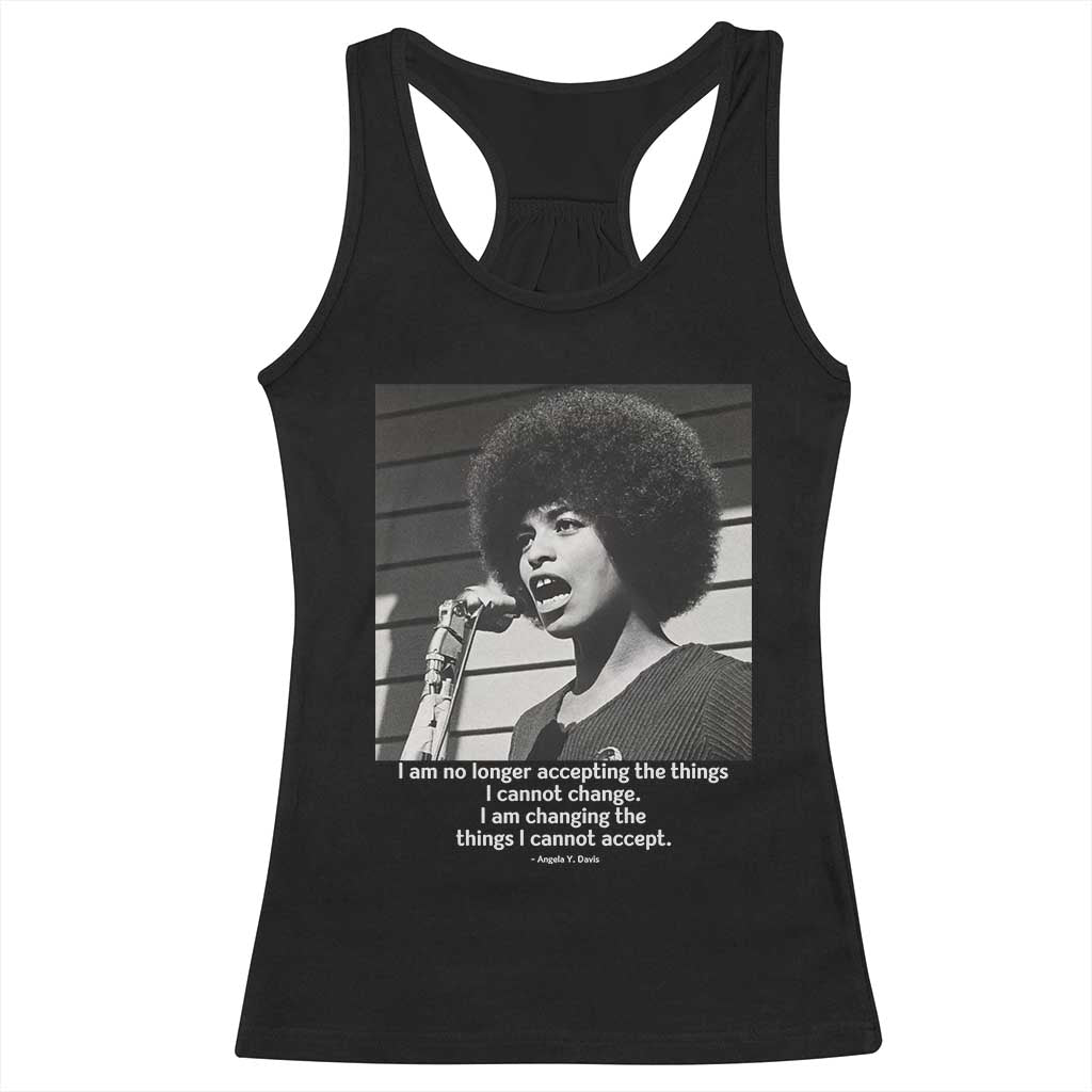 Angela Davis Inspirational Quote Racerback Tank Top Black History African Pride Power - Wonder Print Shop