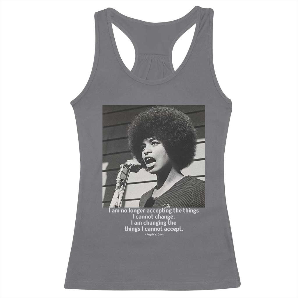 Angela Davis Inspirational Quote Racerback Tank Top Black History African Pride Power - Wonder Print Shop