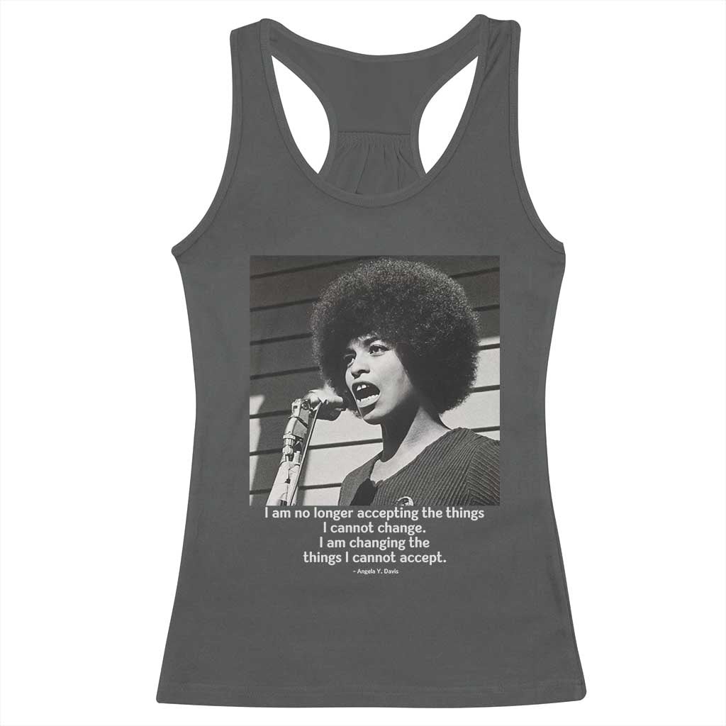 Angela Davis Inspirational Quote Racerback Tank Top Black History African Pride Power - Wonder Print Shop