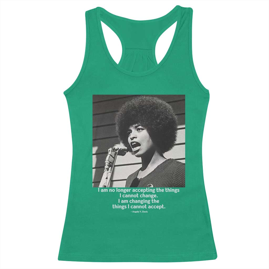 Angela Davis Inspirational Quote Racerback Tank Top Black History African Pride Power - Wonder Print Shop