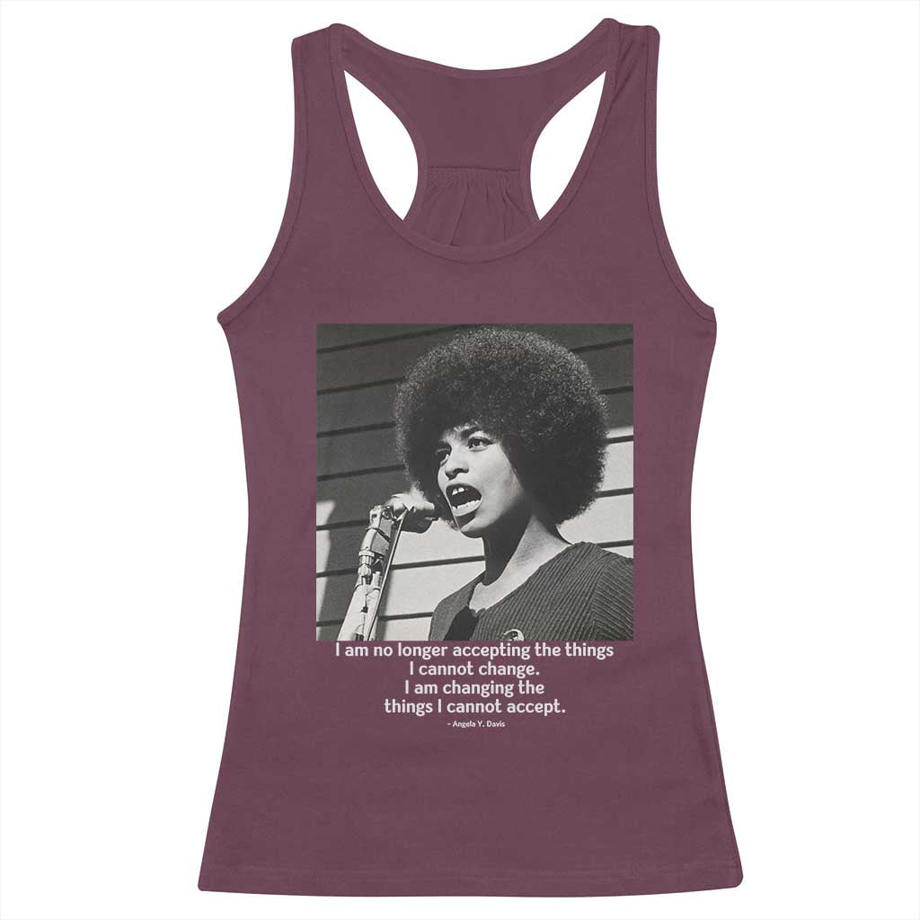 Angela Davis Inspirational Quote Racerback Tank Top Black History African Pride Power - Wonder Print Shop