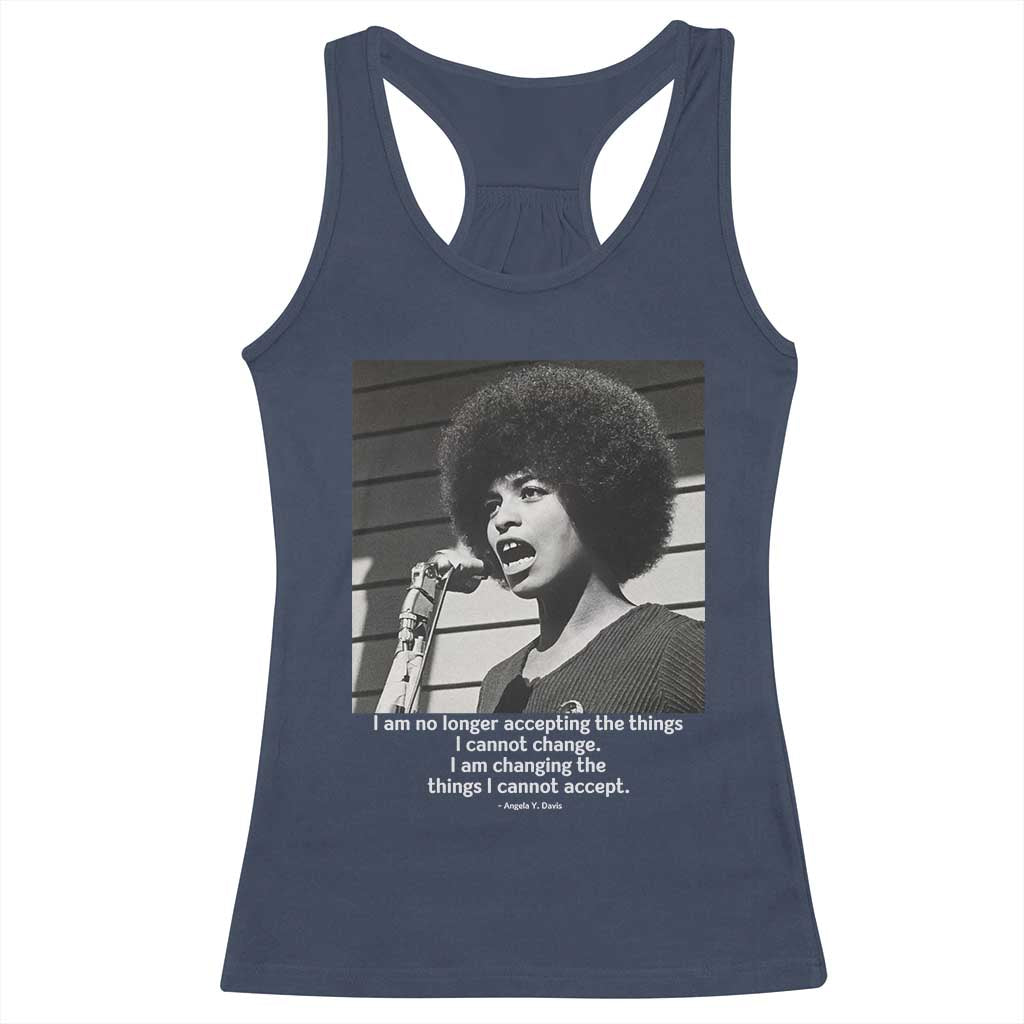 Angela Davis Inspirational Quote Racerback Tank Top Black History African Pride Power - Wonder Print Shop