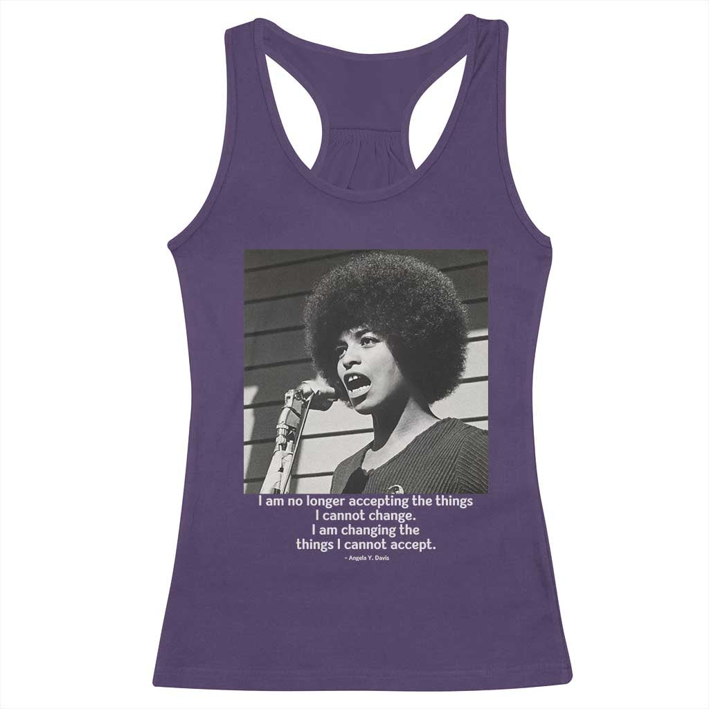 Angela Davis Inspirational Quote Racerback Tank Top Black History African Pride Power - Wonder Print Shop