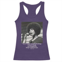 Angela Davis Inspirational Quote Racerback Tank Top Black History African Pride Power - Wonder Print Shop