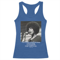 Angela Davis Inspirational Quote Racerback Tank Top Black History African Pride Power - Wonder Print Shop