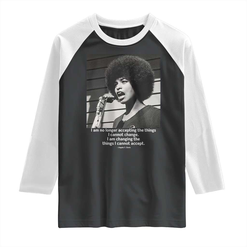 Angela Davis Inspirational Quote Raglan Shirt Black History African Pride Power - Wonder Print Shop