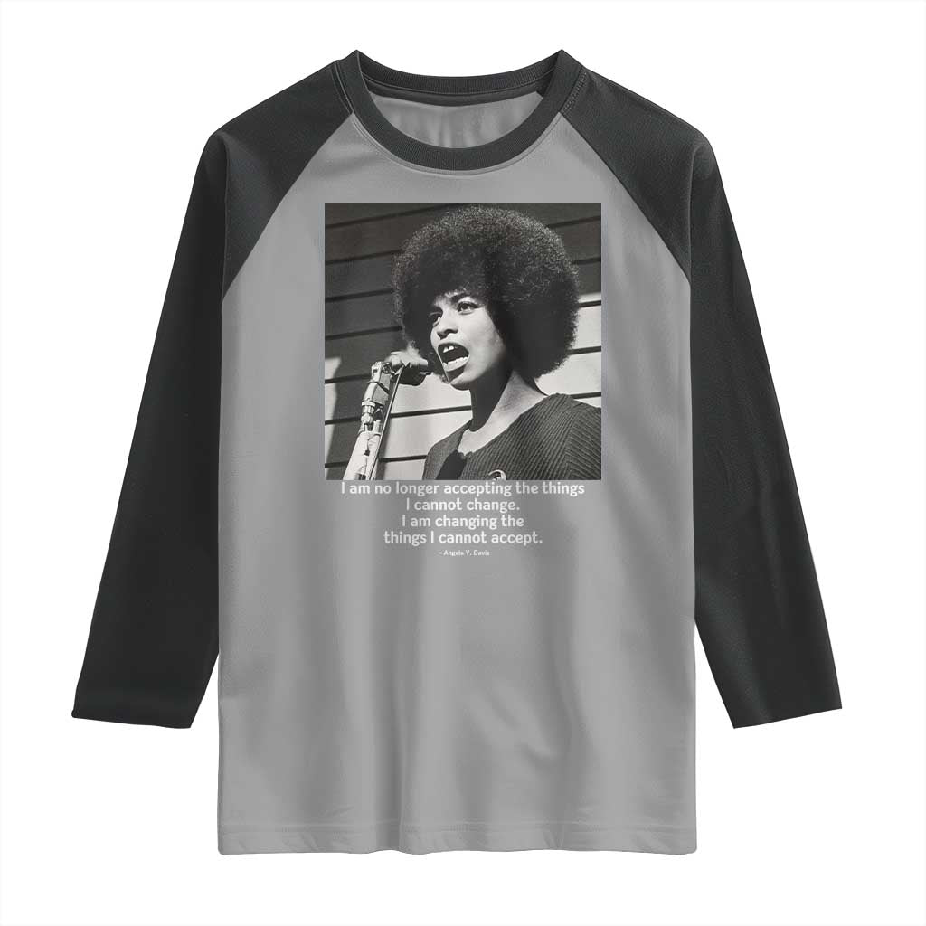 Angela Davis Inspirational Quote Raglan Shirt Black History African Pride Power - Wonder Print Shop