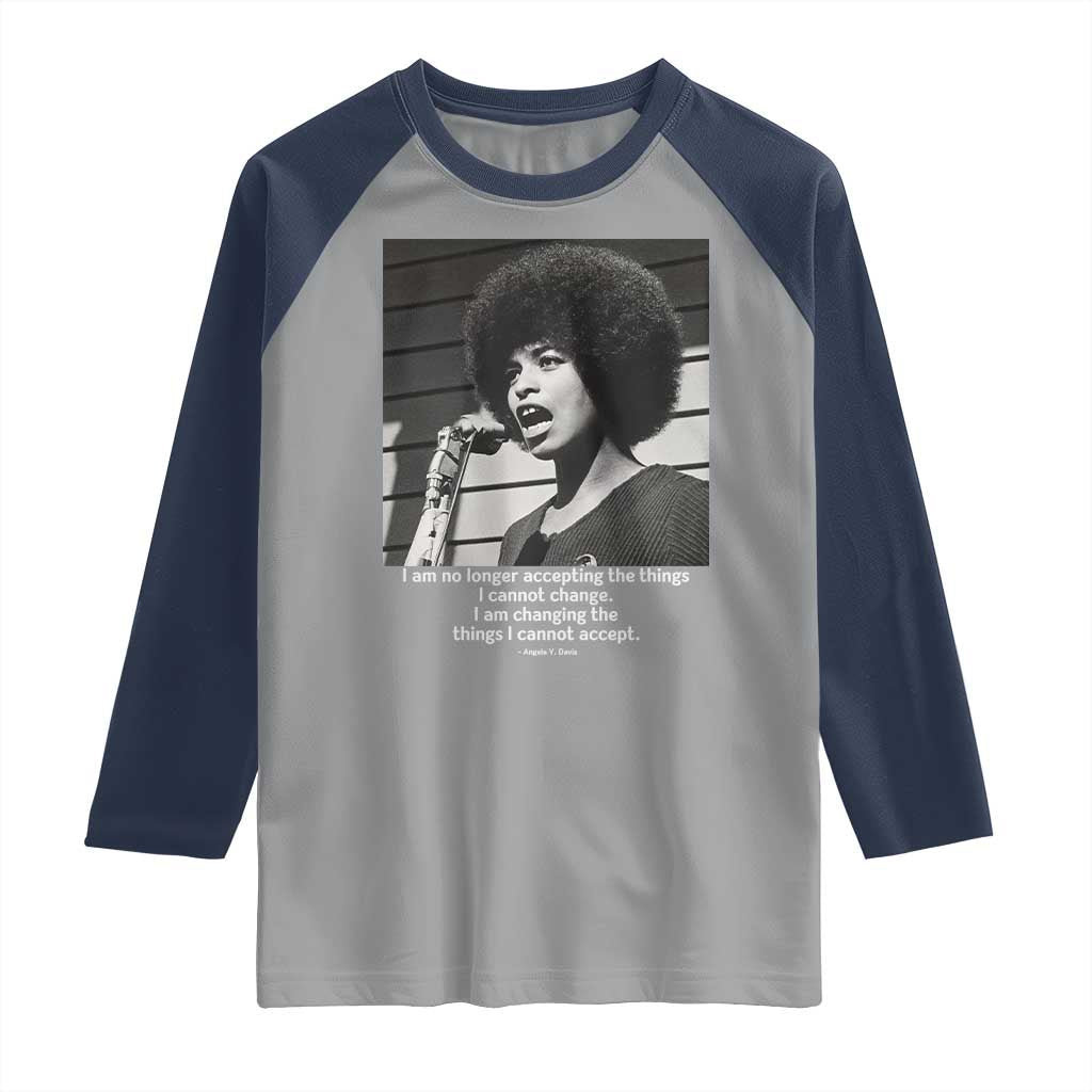 Angela Davis Inspirational Quote Raglan Shirt Black History African Pride Power - Wonder Print Shop