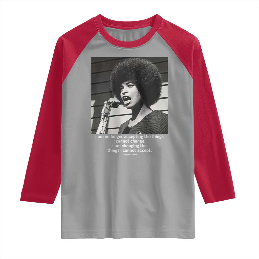 Angela Davis Inspirational Quote Raglan Shirt Black History African Pride Power - Wonder Print Shop