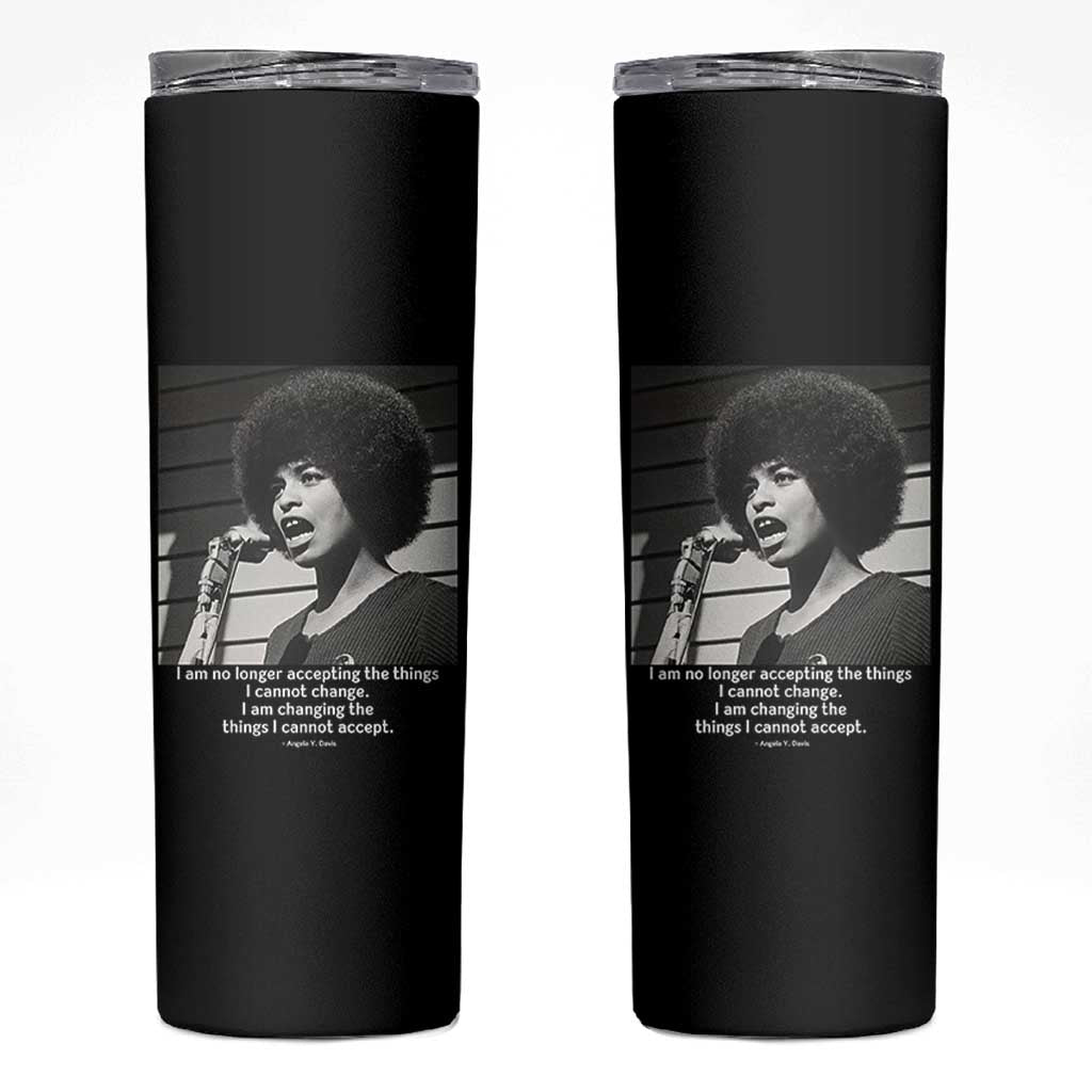 Angela Davis Inspirational Quote Skinny Tumbler Black History African Pride Power - Wonder Print Shop
