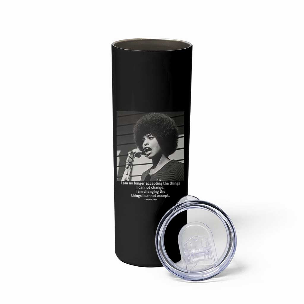 Angela Davis Inspirational Quote Skinny Tumbler Black History African Pride Power - Wonder Print Shop