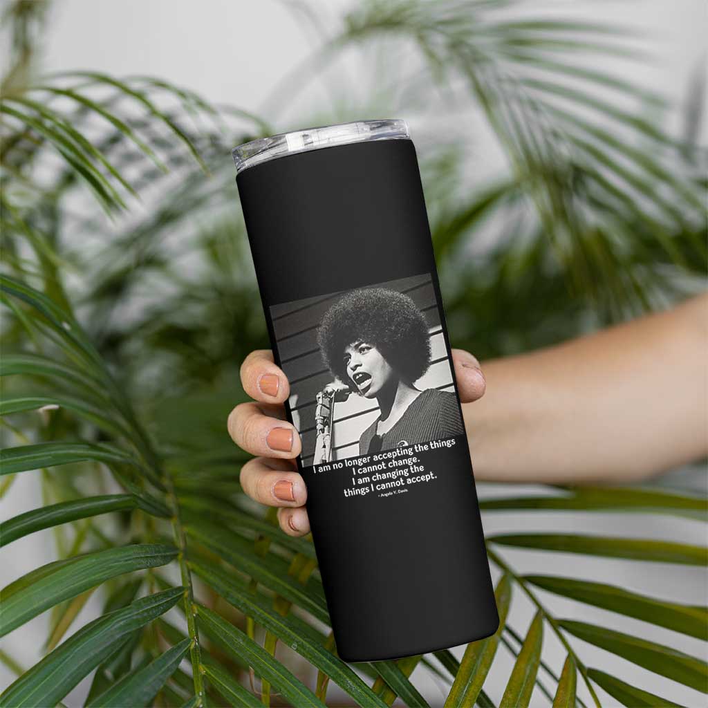 Angela Davis Inspirational Quote Skinny Tumbler Black History African Pride Power - Wonder Print Shop