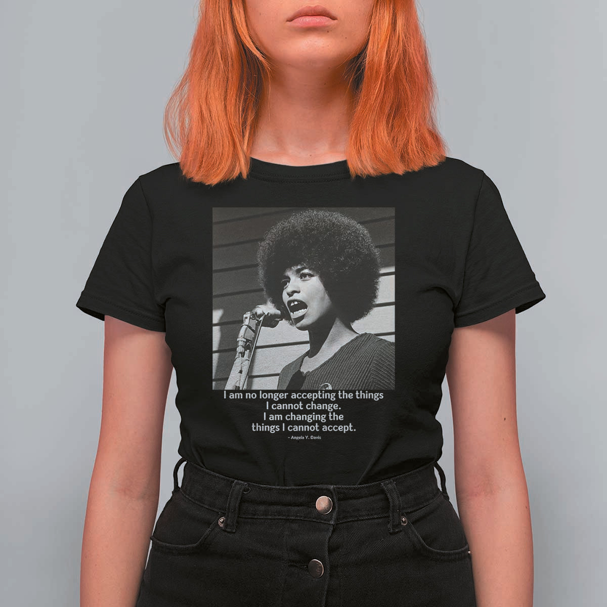 Angela Davis Inspirational Quote T Shirt For Women Black History African Pride Power - Wonder Print Shop