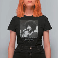 Angela Davis Inspirational Quote T Shirt For Women Black History African Pride Power - Wonder Print Shop