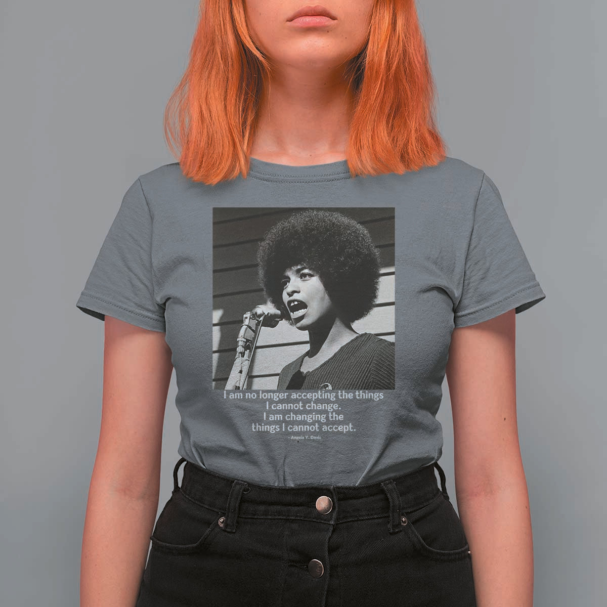 Angela Davis Inspirational Quote T Shirt For Women Black History African Pride Power - Wonder Print Shop