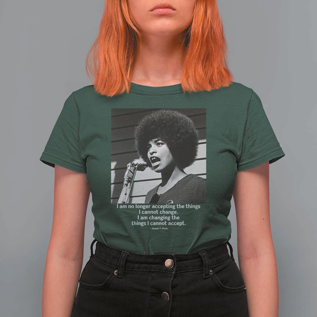 Angela Davis Inspirational Quote T Shirt For Women Black History African Pride Power - Wonder Print Shop