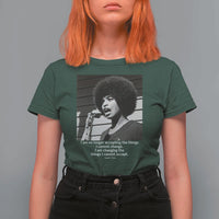 Angela Davis Inspirational Quote T Shirt For Women Black History African Pride Power - Wonder Print Shop