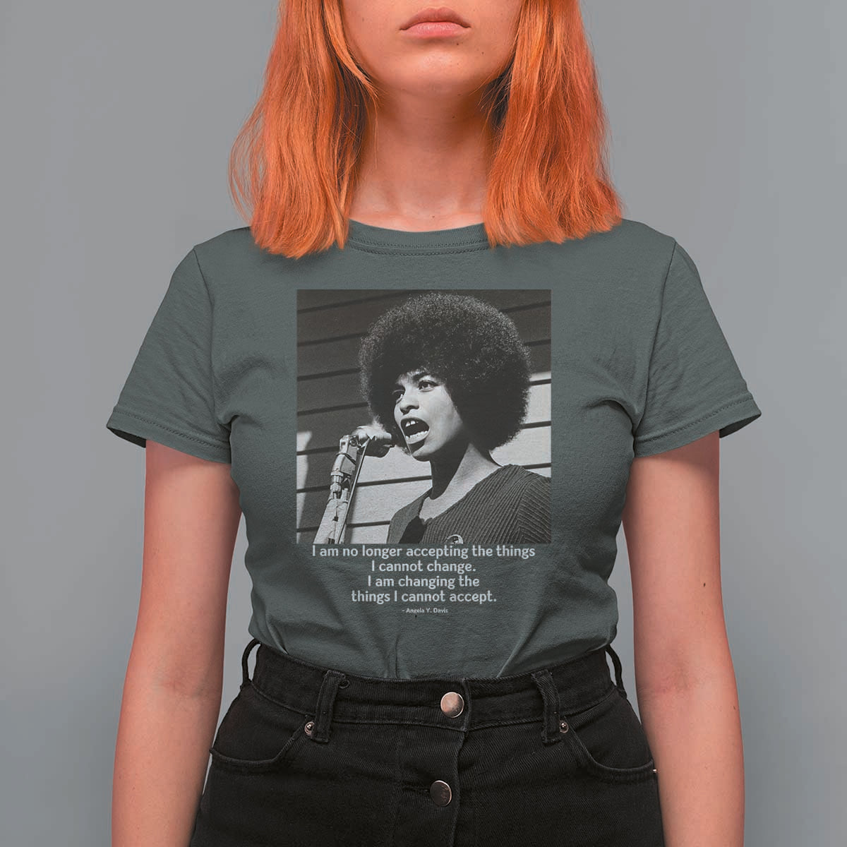 Angela Davis Inspirational Quote T Shirt For Women Black History African Pride Power - Wonder Print Shop
