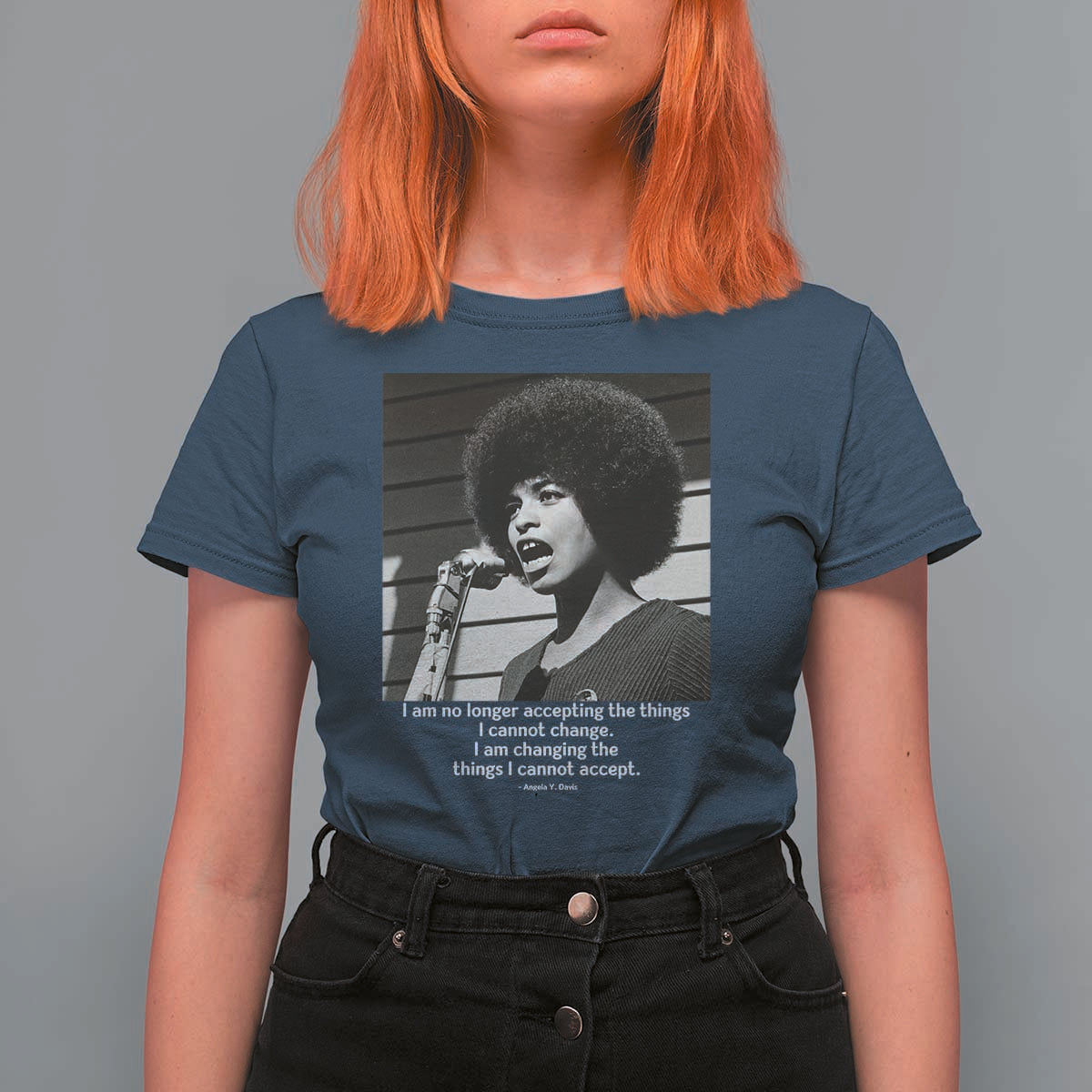 Angela Davis Inspirational Quote T Shirt For Women Black History African Pride Power - Wonder Print Shop