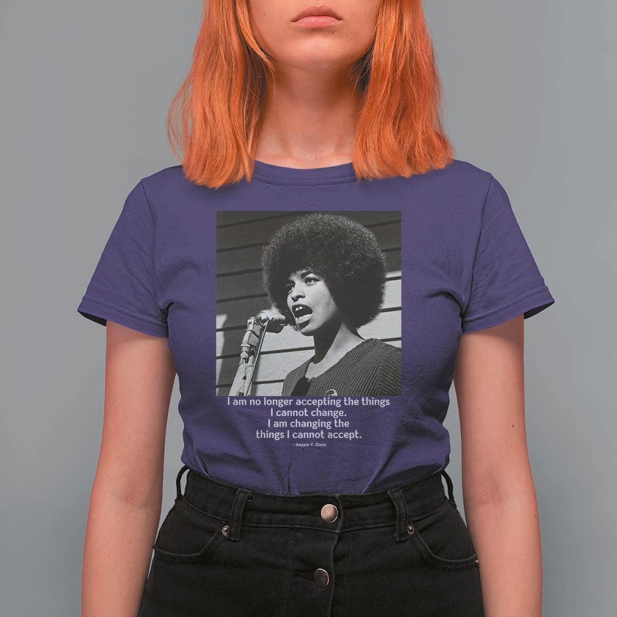 Angela Davis Inspirational Quote T Shirt For Women Black History African Pride Power - Wonder Print Shop