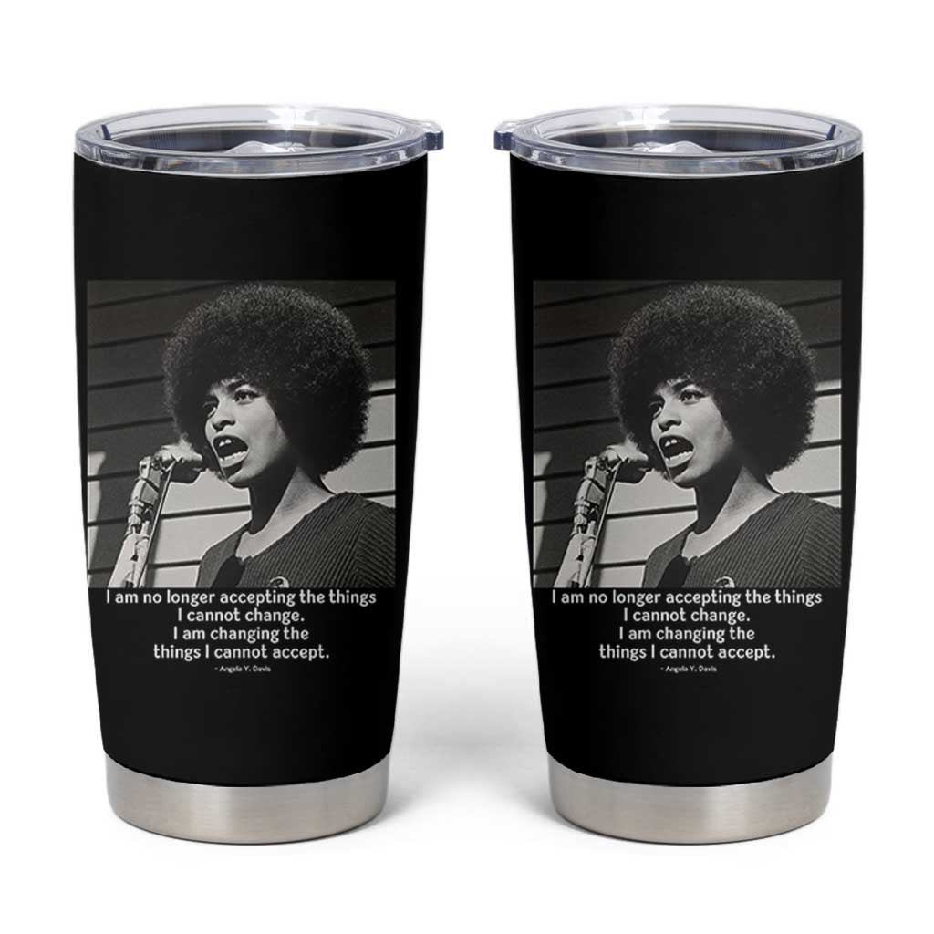 Angela Davis Inspirational Quote Tumbler Cup Black History African Pride Power - Wonder Print Shop