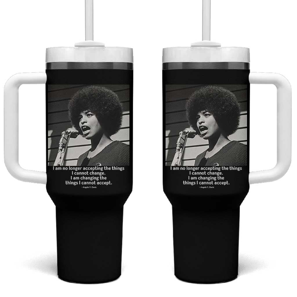 Angela Davis Inspirational Quote Tumbler With Handle Black History African Pride Power - Wonder Print Shop