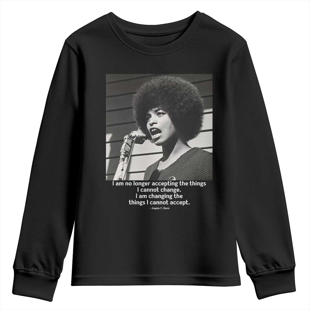 Angela Davis Inspirational Quote Youth Sweatshirt Black History African Pride Power - Wonder Print Shop