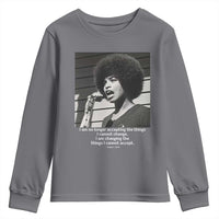 Angela Davis Inspirational Quote Youth Sweatshirt Black History African Pride Power - Wonder Print Shop