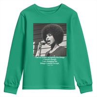 Angela Davis Inspirational Quote Youth Sweatshirt Black History African Pride Power - Wonder Print Shop