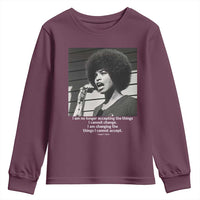 Angela Davis Inspirational Quote Youth Sweatshirt Black History African Pride Power - Wonder Print Shop