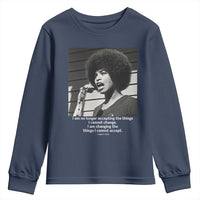 Angela Davis Inspirational Quote Youth Sweatshirt Black History African Pride Power - Wonder Print Shop