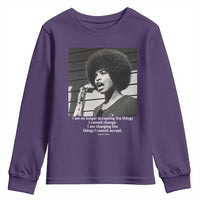 Angela Davis Inspirational Quote Youth Sweatshirt Black History African Pride Power - Wonder Print Shop